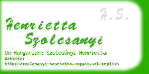 henrietta szolcsanyi business card